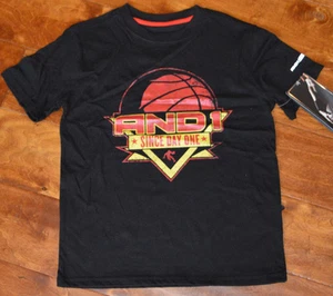 Boy's And1 Basketball Since Day One Black Short Sleeve T-Shirt Top Sizes 6-7, 8 - Picture 1 of 2