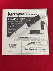 Kershaw Hunting Knives Vintage 1977 Print Ad Chum Knife Advertisement Only - Picture 1 of 7