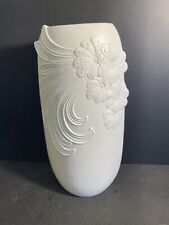 Vintage Kaiser W Germany M. Frey Bisque Porcelain Vase With Relief Floral