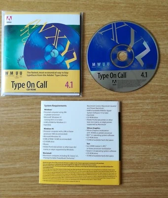 CD Adobe Type on Call  Version 4.1 für Mac, Windows, UNIX - NEU und OVP - Bild 1 von 2