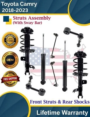 Puntales delanteros y amortiguadores traseros con barras estabilizadoras para Toyota Camry 2018-2023 garantía de por vida Foto 1 de 4