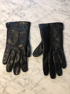 Guanti Donna In Pelle Nera E Cashmere,Mis. 7 1/2. Nuovi, Atelier De Florence - Foto 1 di 9