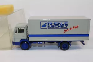 zx4427, RARA NZG valigia camion MB Mercedes Benz Rhenus spedizione Just in T. IMBALLO ORIGINALE 1:50 - Foto 1 di 11