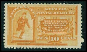 United States 1893 10 cents ☀ Scott #E3 - 300 $ - Ongoing courier ☀ MH* Unused - Picture 1 of 2