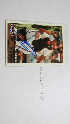 1995 Bowman Marcus Jensen signed BASEBALL CARD - Image 1 of 3