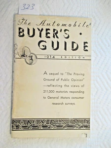 Vintage 1934 Edition The Automobile Buyers Guide General Motors - Picture 1 of 2