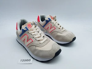 New Balance 574 Women's Size 7 B (Medium) Running Shoes Raw Silk Vivid Coral - Picture 1 of 12