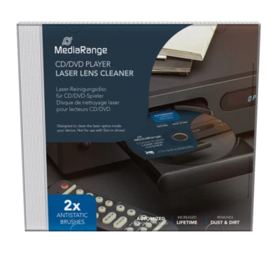 MEDIARANGE Laser Reinigungs Disk antistatische Bürste Lens Cleaner für CD DVD BD Laufwerke