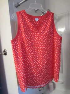 NWOT women's sleeveless sports top Chico's Zenergy Size 3 red color - Picture 1 of 14