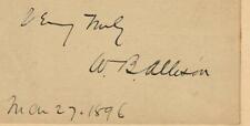 VINTAGE! "Iowa Senator"" William B. Allison handsignierte 3X4-Karte"