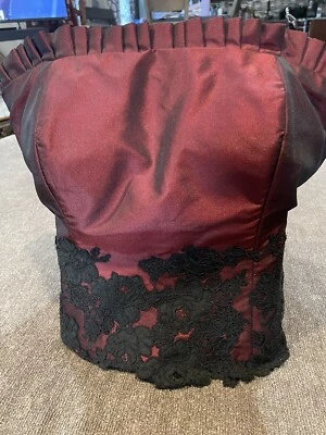 NOVO espartilho Sabella Couture marrom e preto de renda e franjas médio - Imagem 1 de 4