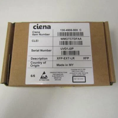 CIENA 130-4905-900 C CS EXT TEMP (-5 TO 85C) SFP-EXT-LR TRANSCEIVER OPT 1310NM - Image 1 of 2