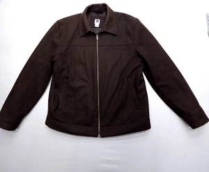 Gap Heavy Wool Blend Collared Bomber Jacket Mens XL Brown Quilted Lined Y2K - Picture 1 of 14