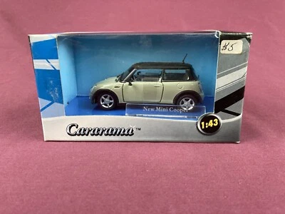 Cararama 1/43 New Mini Cooper Diecast Avacado with Black Roof NIB - Image 1 of 4
