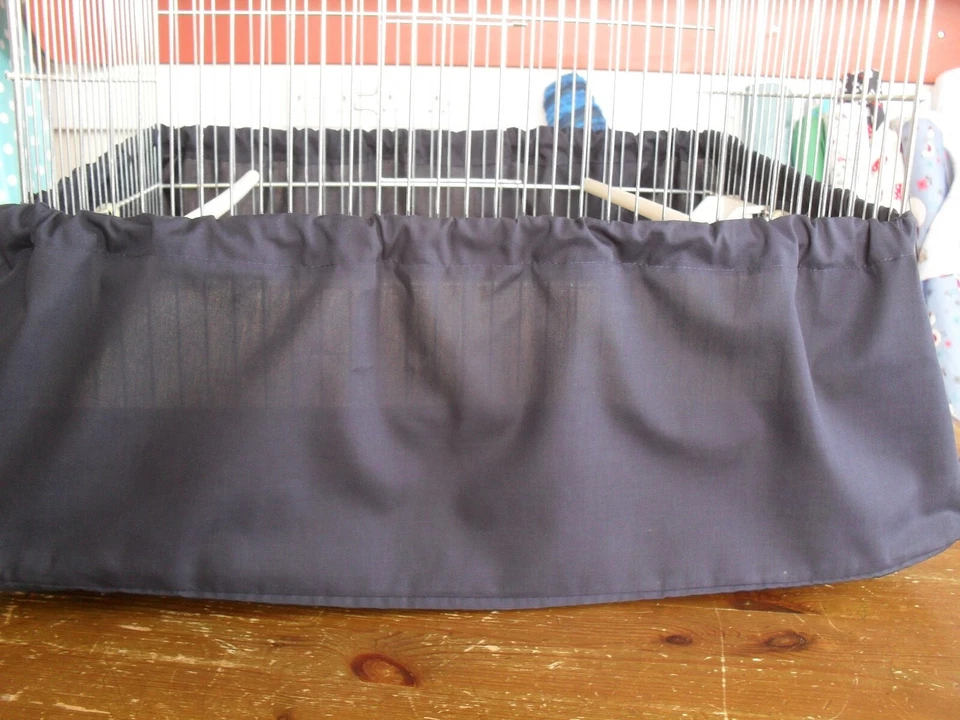 JAULA PARA PÁJAROS LISA AZUL MARINO GRANDE 100% ALGODÓN ORDENADA ~14 x 18 pulgadas (36 x 46 cms) Foto 1 de 1