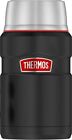 Thermos insulated food jar classic matte black with red cap 
