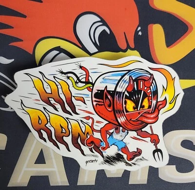 vtg style Hot Rod TACH Sticker Drag Racing Decal Kustom Kulture Tachometer Gauge - Image 1 of 4