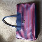 Tommy Hilfiger Red Blue Striped Beach Tote Bag Extra Large 19x12x6