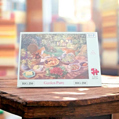 The House of Puzzles Garden Party BIG 250 Jigsaw Puzzle Large Pieces New Sealed - Image 1 of 4