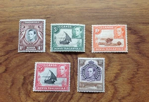 Kenya Tanganyika Uganda 1938 KGV1 Definitive Stamps MH. Free UK Postage - Picture 1 of 3