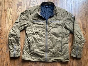 Kuhl Jacke Herren Medium Kaffe Racer Moto Style isoliert durchgehender Reißverschluss gesteppt hellbraun - Bild 1 von 13