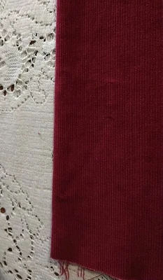 Burgundy Fine Wale Cotton Corduroy Fabric 27" L x 47" W - Image 1 of 4