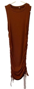 Bodycon-Minikleid mit Kordelzug seitlich ärmellos gerafft Damen Gr. XS - rostfarben - Bild 1 von 2