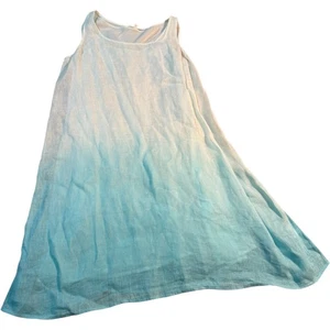 Vestido Eileen Fisher 100 % lino azul ombre sin mangas verano informal para mujer talla L - Imagen 1 de 8