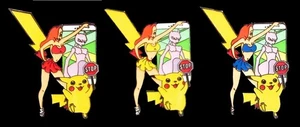 Fantasy Pin - Pikachu MewTwo Pokemon Go STOP - VALOR INSTICT MYSTIC Teams Set - Picture 1 of 2