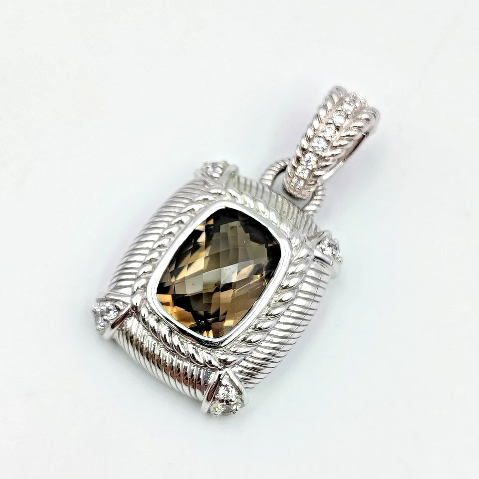 QVC Judith Ripka Plata de Ley 925 Cuarzo Ahumado y Circonita Circonita Foto 1 de 4