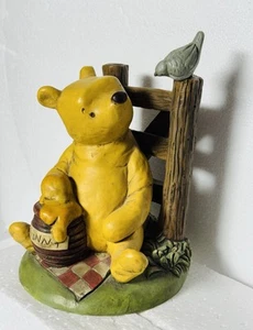 Disney Classic Winnie The Pooh Hunny Pot Piggy Bank Resin Charpente 7” - Picture 1 of 14