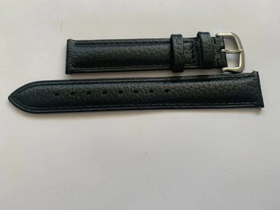 CARTIER  Black  Leather  Watch Strap Band 17mm With Silver  Buckle - Image 1 of 4