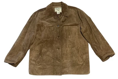 Chaqueta de cuero EDDIE BAUER para mujer talla M forrada con botones Canadá Foto 1 de 4
