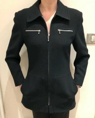 *** VESTE MI-LONGUE NOIRE PATRICK MENDÈS TAILLE 2 SOIT 38/40 TBE *** - Photo 1/4