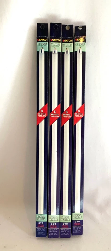 2 SATCO S11905 12" (f8t5/cw) T5 LED Tube - 4w 4000k Ballast Bypass Shatterproof