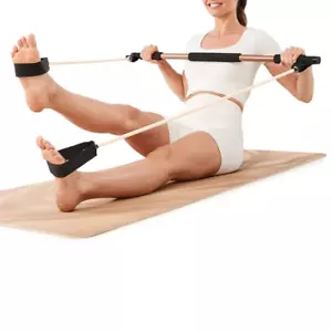 Portable Pilates Bar Kit W/Resistance Band Yoga Gym Stick Exercise Trainer New - Picture 1 of 6