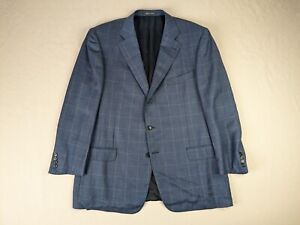 Ermengildo Zegna Jacket Adult 48 Regular Blue Windowpane Super 100s Sport Coat