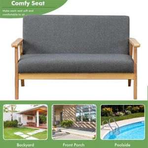Gartenstuhl Set Holz 2er Stuhl Set Gartensessel Loungesessel Garten Balkon - Bild 1 von 15