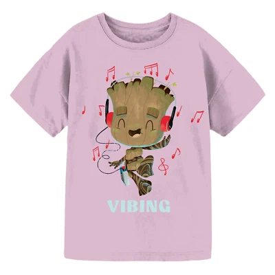 Marvel ☆ Girls' Guardians of the Galaxy Groot Vibing T-Shirt ☆ XS - XL - Image 1 of 3