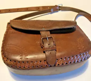 Vintage Mexican Hand Tooled Leather Saddle Bag Ladies Purse Cross Body - Picture 1 of 13