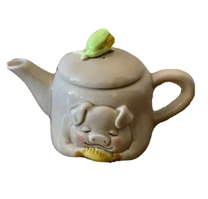 Vintage Pig Ceramic Tea Pot Beige Color Decorative Tea Pot New - Picture 1 of 7