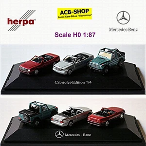 Mercedes Benz Cabriolet Edición´94 R129 C124 W463 Rojo Plata Verde 1:87 Herpa - Imagen 1 de 9