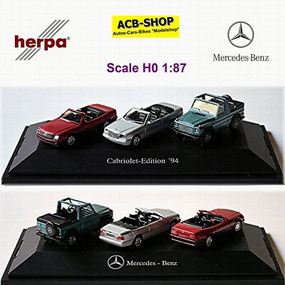 Mercedes Benz Cabriolet Edizione ´ 94 R129 C124 W463 Rosso Argento Verde 1:87 - Immagine 1 di 4