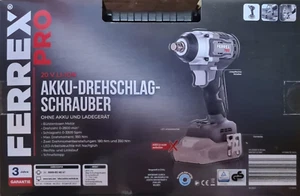FERREX Pro Akku Drehschlagschrauber +Koffer , bürstenlos 20V Li Ion ohne Akku - Bild 1 von 3