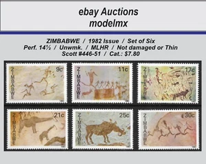 Simbabwe - 1982, Sc#446-51, Rupesttrian Paintings, MLHR - Cat.$7.80 - Bild 1 von 1