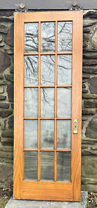 ANTIQUE 1905 FULLY BEVELED POCKET DOOR INCLUDES TRACK AND ROLLERS, Pittston PA