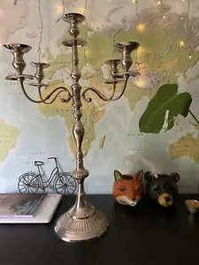 80cm Stainless Steel Wedding Christmas Candleholder Candelabra Table Centrepiece - Picture 1 of 5