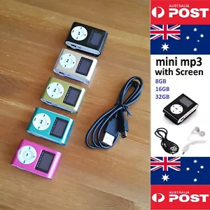 MINI MP3 PLAYER WITH SCREEN 8GB 16GB or 32GB MEMORY WITH CLIP - Local Seller ! - Picture 1 of 12