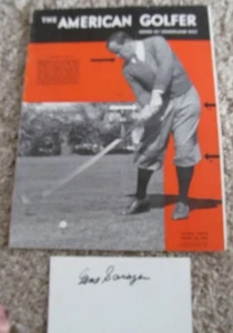 AMERICAN GOLFER MAGAZINE COVER ONLY GENE SARAZEN IMAGE W/AUTOGRAPH FRAME-JSA - Picture 1 of 8
