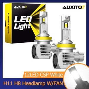 AUXITO Q16 12-LED H11 Headlight Beam Bulb Low Canbus Kit 24000LM Super Bright 2X - Picture 1 of 13
